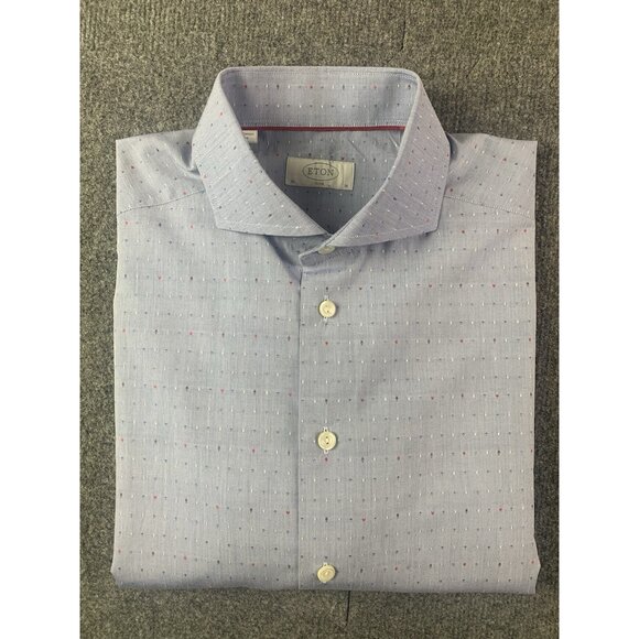 Eton Slim Mens 100% Cotton Long Sleeve Dress Shirt Size 41-16 Multicolor - Picture 1 of 10